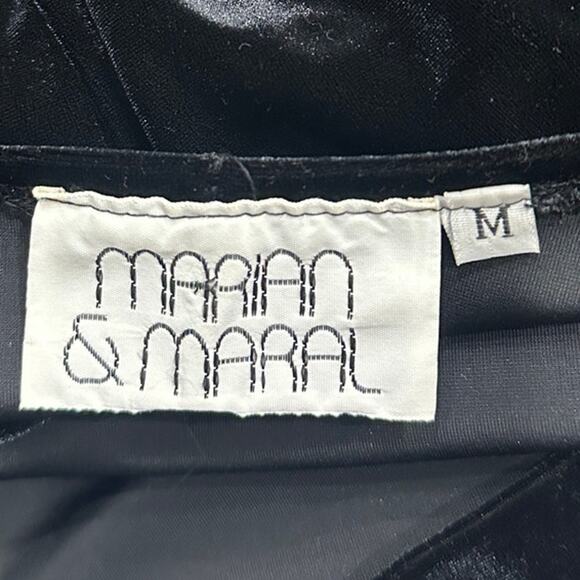 VTG Y2K 90s Marian & Maral Black Velvet Sleeveless Maxi Dress Gothic Witch Small - Picture 10 of 11